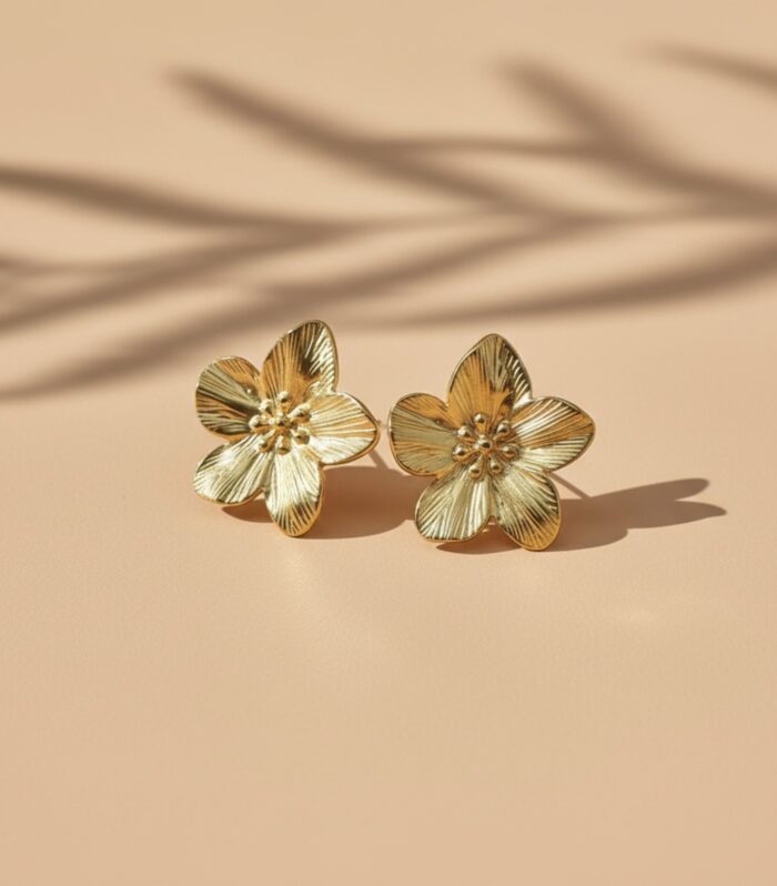 Boucles d’oreilles Flora dorée